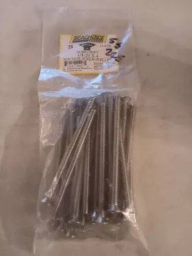 18-8-ss Seachoice 1/4-20x4 Oval Model #00407 Machine Screw- Phillips 25 Count