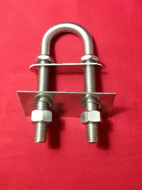 33730 Seachoice 1/2 Inch Stainless Steel Bow Stern Eye U Bolt Large Backing Plate Boat