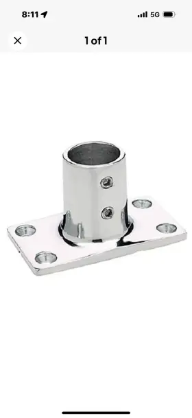 37921 Seachoice Rectangular Base Rail Fitting 90degree Chrome