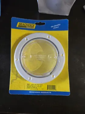 39291 Seachoice Deck Plate Twist Lock White With Clear Insert 5-5/8-od Boatingmall