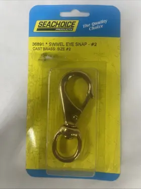 50-36891 Seachoice #2 Size 3-3/4 Inch Cast Brass Swivel Eye Snap For Boats Model 36891