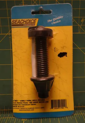 17901 Seachoice Products Cable Thru Hull Fitting Black Molded Plastic Watertight