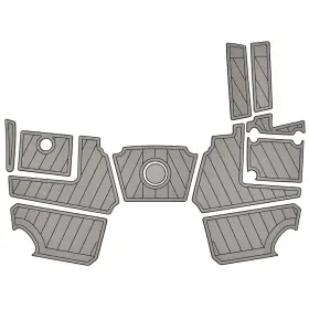 60715-80066 Seadek 2025 Monterey M65 Boat Non-skid Swim Platform Mats Gray Kit