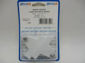 273241-1 Seadog Nylon Deck Hinge Fittings White-concave Base 13/16 Inch X 2-7/16