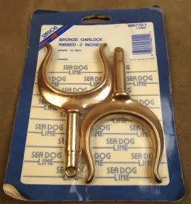 No.580770-1 Seadog Sea Dog Line 580770-1 New Bronze 2 Inch Ribbed Rowboat Oar Lock Open Boat Rings