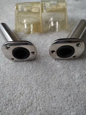 67-830580 Seafare 45 Degree Boat Fishing Rod Holders Flush Mount Quicksilver Mercury Ss
