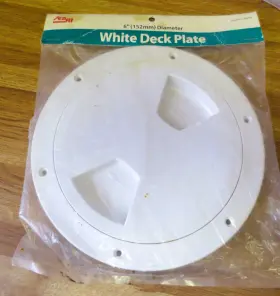 139639 Seafit 6 Inch Boat Deck Plate White Uv-resistant Polypropylene Model Nos New