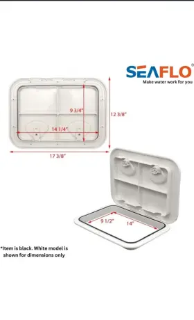 Sfre1-440-315-01-b Seaflo Marine Boat Deck Access Hatch And Lid 17.3 Inch X 12.4 - Black 440mm 315mm