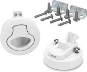 Searoam 770456645819 Slam Latch 2ftft Flush Pull White Plastic Handle For Hatch 2 Inch