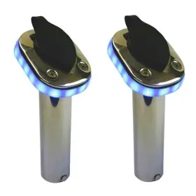 50091525 Seasense Blue Led 90 Degree Stainless Steel Rod Holder Pair Boat