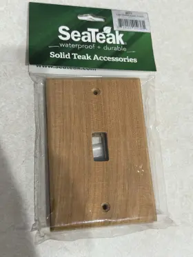 60172 Seateak Light Switch Covers Pair 100% Real Teak Wood