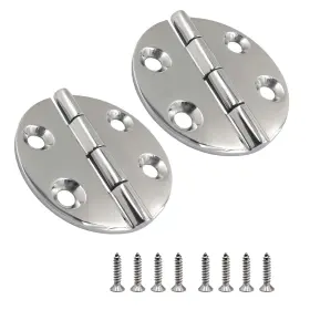 Shenghuiss 768432171315 2pcs Round Boat Hinges 2-1/2 Inch 316 Stainless Steel Marine Door