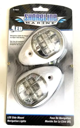 Sl76624 Shoreline Marine Boat Red Green Port Starboard Side Mount Led Navigation Lights