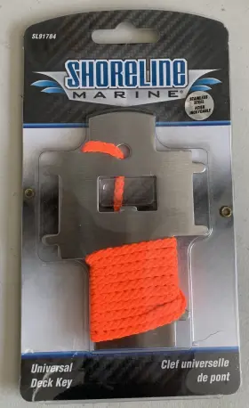 Sl91784 Shoreline Universal Stainless Steel Boat Gas Water Sewage Deck Key With Lanyard Rope