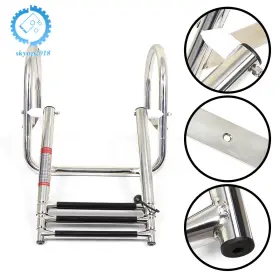 Su895636ku Skyup2018 3 Steps Boat Ladder Stainless Steel Telescoping For Marine Swimming Pool