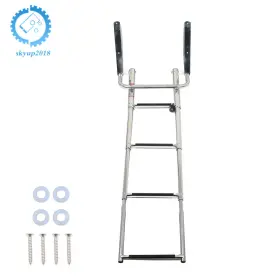 Su895723ku Skyup2018 4 Steps Pontoon Boat Ladder Stainless Steel Folding Telescoping Rear Entry Us