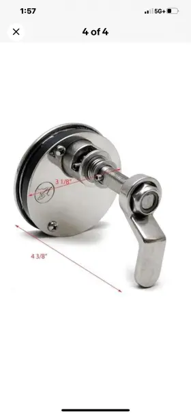 1030500 Southco Orcas Locking Compressionlatch Stainless With Key 3 1/8 Inch Diam Sea Ray