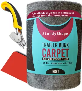 Sturdyshape 065015504221 Thick Boat Trailer Bunk Carpet Kit 13ft X 12in - Marine Grade Gray