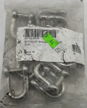 S0115-ns08 Suncor Stainless Pack Of 10 316 Straight Inch D Shackle 5/16ftft No Snag Pin