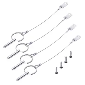 Sunoom 792276979950 Boat Quick Release Pins 1/4 Inch Diameter Bimini Top Ball Pull Pin With Lanyard