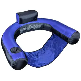1116724 Swimline Pn Boat Inflatable U-seat Lounger With Mesh Seat Black / Blue