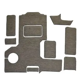 406563 Syntec Industries Cobalt Boat Snap-in Floor Mats Gray Beige Woven Vinyl 9pc