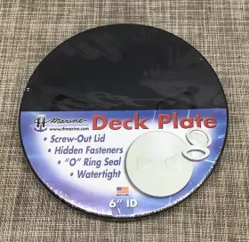 Dps-6-1-dp T-h Marine Th Deck Plate 6 Inch Id Black Twist Out Low Profile Watertight