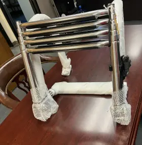 Ss316l T-h Marine Hm5280 Th 4-step Wide Ladder. Step Tread/nylon Strap