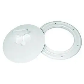 T9t-dpcam82dp T-h Marine Quick Release Cam Lock Round 10 Inch Outer Diameter White Boat Deck Plate Without -ring