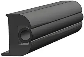 V11-3447bka50-1  Taco Metals Marine 1-1/4 Inch X 1 Flexible Vinyl Rub Rail Black 50 Ft Trim
