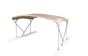364333 Taylor Made 8ft X 10ft Pontoon Bimini Top Aluminum / Beige Marine Boat