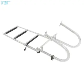 722466 Techme17 1 Set Heavy-duty Dual-handle 3-step Boarding Ladder Stainless Steel