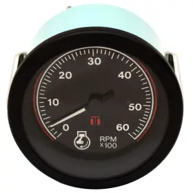 72288 Teleflex Boat Tachometer Gauge 3 3/8 Inch Black / Red