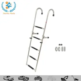 Tfp36408tp Terrific-parts Unused Stainless Steel Folding Ladder Telescoping 400 Lb. Limit 2 Step 3 Us