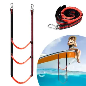 Thesiliconvalley 616361648845 Heavy Duty 3 Step Boat Rope Boarding Ladder Anti Slip Folding Kayak Dock Marine