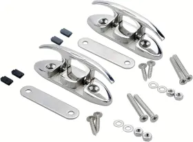 Thorn 608119329557 Boat Folding Cleat Flip Up 4-1/2 Inch Dock Cleats Marine Stainless Steel