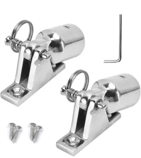 Tingzhigo 712962936137 Bimini Deck Hinge With Quick Release Pin Eye End Cap 316 Stainless Steel