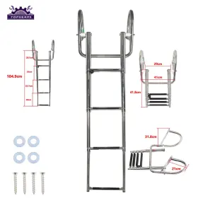 Tg39915 Topgears 4 Step Stainless Steel Telescoping Boat Ladder With Pedal Hand Railing Us