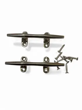 X002x7es39 Trafu 2 Pcs 5 Inch Rope Cleat Deck Stainless Steel Soild Open Base Boat Fittings