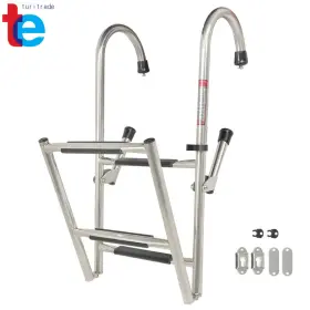 Tr61770 Turitrade Stainless Steel 2 Step Folding Telescoping Ladder Dock For Marines
