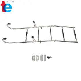 Tr61776 Turitrade Stainless Steel Folding Ladder Telescoping 400 Lb. Limit For Boats 2 Step 3