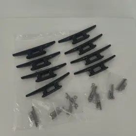 Uauto1 726215669268 8pc 6ftft Universal Boat Cleat Rope Dock Cleats Black With Hardware
