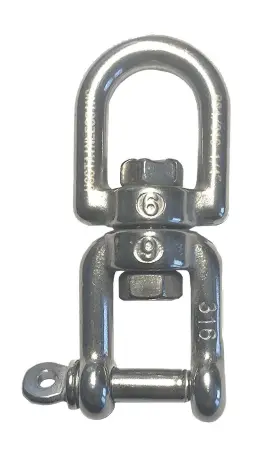 Us Stainless 012785318276 Steel 316 Anchor Swivel Eye And Jaw 6mm 1/4 Inch Marine Grade