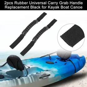 Uxcell 752374075305 2pcs Rubber Universal Carry Grab Handle Replacement Black For Kayak Boat Canoe