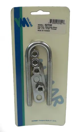 Valmar 62702 Marine Bow Eye Tie Down U-bolt 3/8 Inch X 3-7/16 Stainless Steel Model