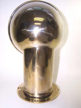 Ch4368 Victory 5 Inch Cowl Vent Cast Ss Titanium Gold With Deck Plate Dmgd White Paint