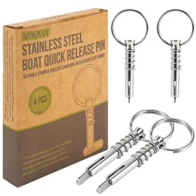 X004drugth Vixavi 4 Pack Bimini Top Pins Quick Release Spring Pin Ring Stainless Steel 316 Boat Us