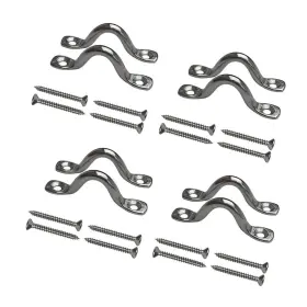 Vtete 614631448409 8 Stainless 3/8 Inch Pad Eye Straps Boat Top Deck Tie Downs Screws