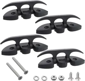 120484 Vturboway 4 Pcs 5 Inch Folding Cleat Flip-up Dock With Long Screws And Short Black