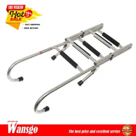 Wg3027024 Wansgo 2 Step 3 Stainless Steel Folding Ladder Telescoping 400 Lb. Limit